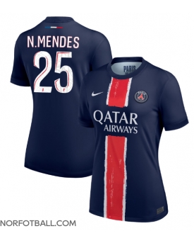 Billige Fotballdrakt Paris Saint-Germain Nuno Mendes #25 Replika Hjemmedrakt Dame 2024-25 Kortermet